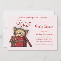 Douce Kitten de Dessin Animé dans une Baby Shower