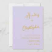 Invitation Douce Lavande Calligraphie Moderne Mariage Minimal (Devant)