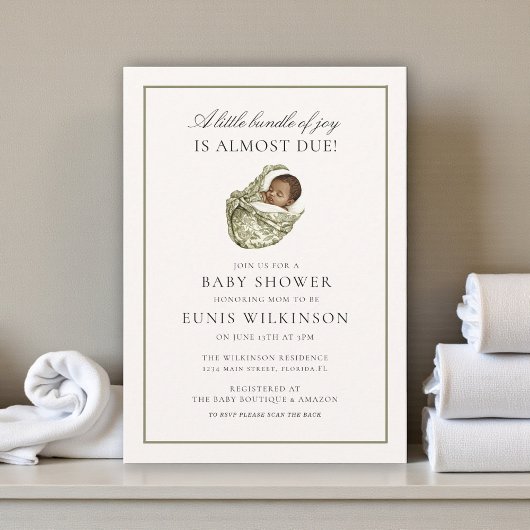 Invitation Douce layette pour bébé Fête de naissance mixte