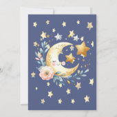 Invitation Douce Lune Fleur Bébé Shower (Dos)