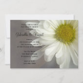 Invitation Douce marguerite blanche sur brunch de mariage gri (Devant)