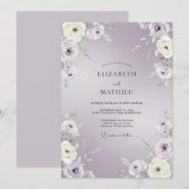 Invitation Douce Mariage à la Fleur de Lavande (Devant / Derrière)