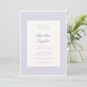 Invitation Douce Mariage Champêtre Lavande Rayée