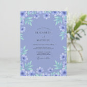 Invitation Douce Mariage Feuillu de Periwinkle Menthe (Debout devant)