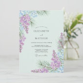Invitation Douce Mariage Violet Pâle Wisteria (Debout devant)