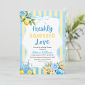 Invitation Douce Mariée Blue Bow Lemon Bridal Shower (Debout devant)