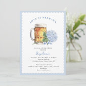 Invitation Douce Mariée Blue Hydrangea L'amour est en train d (Debout devant)