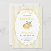 Invitation Douce Mariée Citron Jaune Rayures (Devant)