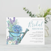 Invitation Douce Mariée Fleurie Hydrangea Bleu et Lavande (Debout devant)