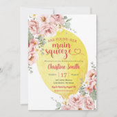 Invitation Douce Mariée Fleurie Rose Citron Squeeze Shower de (Devant)