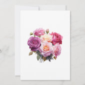 Invitation Douce Mariée Fleurie Violet et Violet (Dos)
