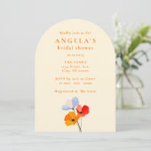 Invitation Douce Mariée Florale Bold Poppy (Debout devant)