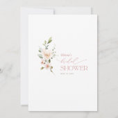 Invitation Douce Mariée Florale Rose Pêche (Dos)