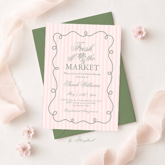 Invitation Douce Mariée Fraîche du Marché