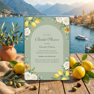 Invitation Douce Mariée Italienne Citron et Sauge