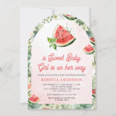 Invitation Douce Mélon Doux Bébé Fille Arche Baby Shower (Devant)