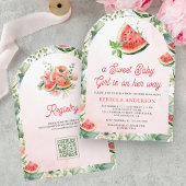 Invitation Douce Mélon Doux Bébé Fille Arche Baby Shower
