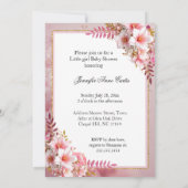 Invitation Douce Mignonne Fille Rose Bébé Naissance Chiot Chi (Dos)
