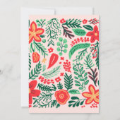 Invitation Douce moche fête de Noël Preppy modèle floral (Dos)