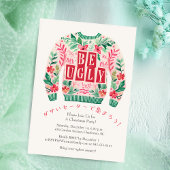 Invitation Douce moche fête de Noël Preppy modèle floral