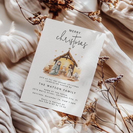 Invitation Douce Nativité de Noël