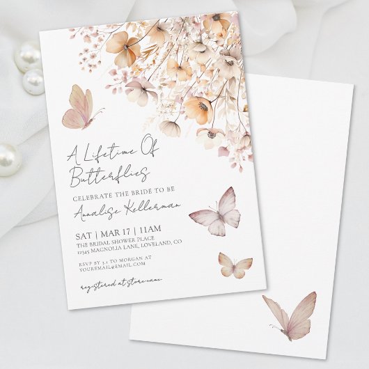 Invitation Douce Nuit Bohème Fleurs de Mariage