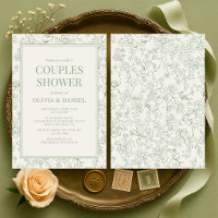 Douce Nuit de Mariage Fleurie Française Vert Sauge