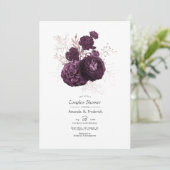 Invitation Douce Nuit Fleurie Rose Gold et Violet Foncé pour  (Debout devant)