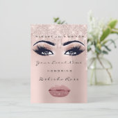 Invitation Douce nuptiale 16e 15e Rose des LIPS de baiser Ski (Debout devant)