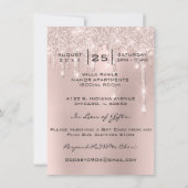 Invitation Douce nuptiale 16e 15e Rose des LIPS de baiser Ski (Dos)