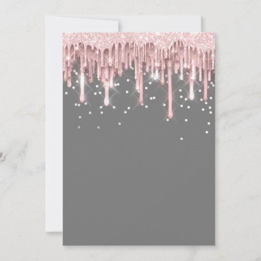 Invitation Douce nuptiale 16e Rose Parties scintillant gris (Dos)