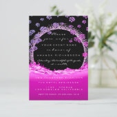 Invitation Douce nuptiale rose violet 16e Vagues initiales fl (Debout devant)