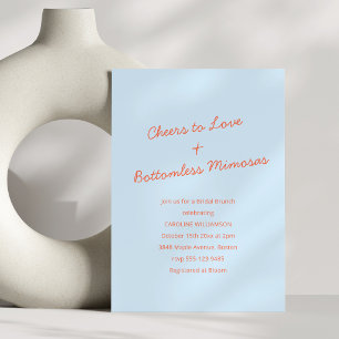 Invitation Douce Orange Bleue Mimosa Brunch de Mariage Acclam