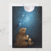Invitation Douce Ours Au-Dessus de la Fête de Bébé Lune (Dos)