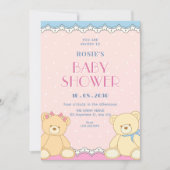 Invitation Douce ours fête de naissance (Devant)