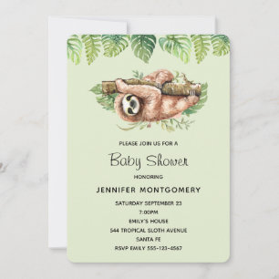 Invitation Douce Paresse et Feuilles Tropicales sous la Douch