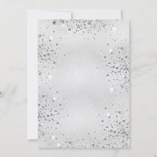 Invitation Douce parties scintillant argent de 16 ans (Dos)