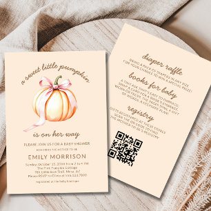 Invitation Douce petite citrouille adorable pour une Baby Sho