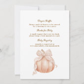 Invitation Douce petite citrouille arc bébé Shower (Dos)
