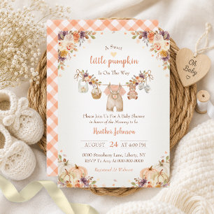 Invitation Douce petite citrouille Baby Shower d'automne
