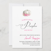 Invitation Douce petite citrouille dorée rose Baby Shower (Devant)