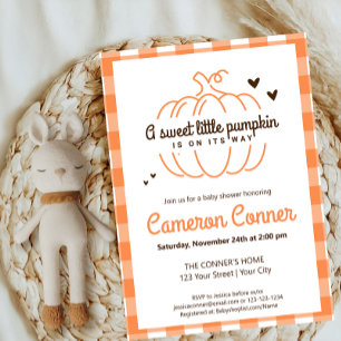 Invitation Douce petite citrouille Fête de bébé automnale neu