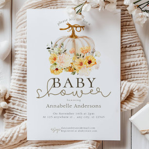 Invitation Douce petite citrouille Fête de bébé neutre