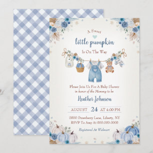 Invitation Douce petite citrouille Fête prénatale de bébé d'a