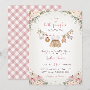 Invitation Douce petite citrouille Fête prénatale de bébé d'a