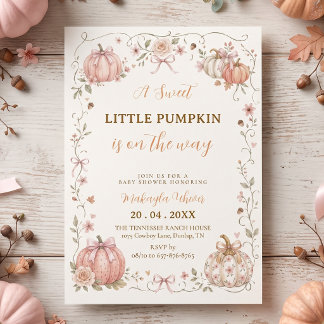 Invitation Douce petite citrouille Fille Baby Shower