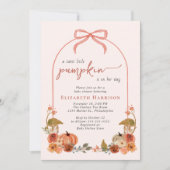 Invitation Douce Petite Citrouille Fille de Bébé Fête de Nais (Devant)