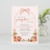 Invitation Douce Petite Citrouille Fille de Bébé Fête de Nais (Debout devant)