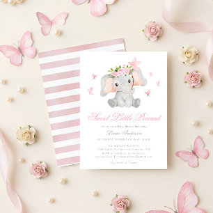 Invitation Douce petite éléphant cacahuète Élégant Baby Showe