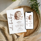 Invitation Douce petite fée hérisson Oh Baby Shower